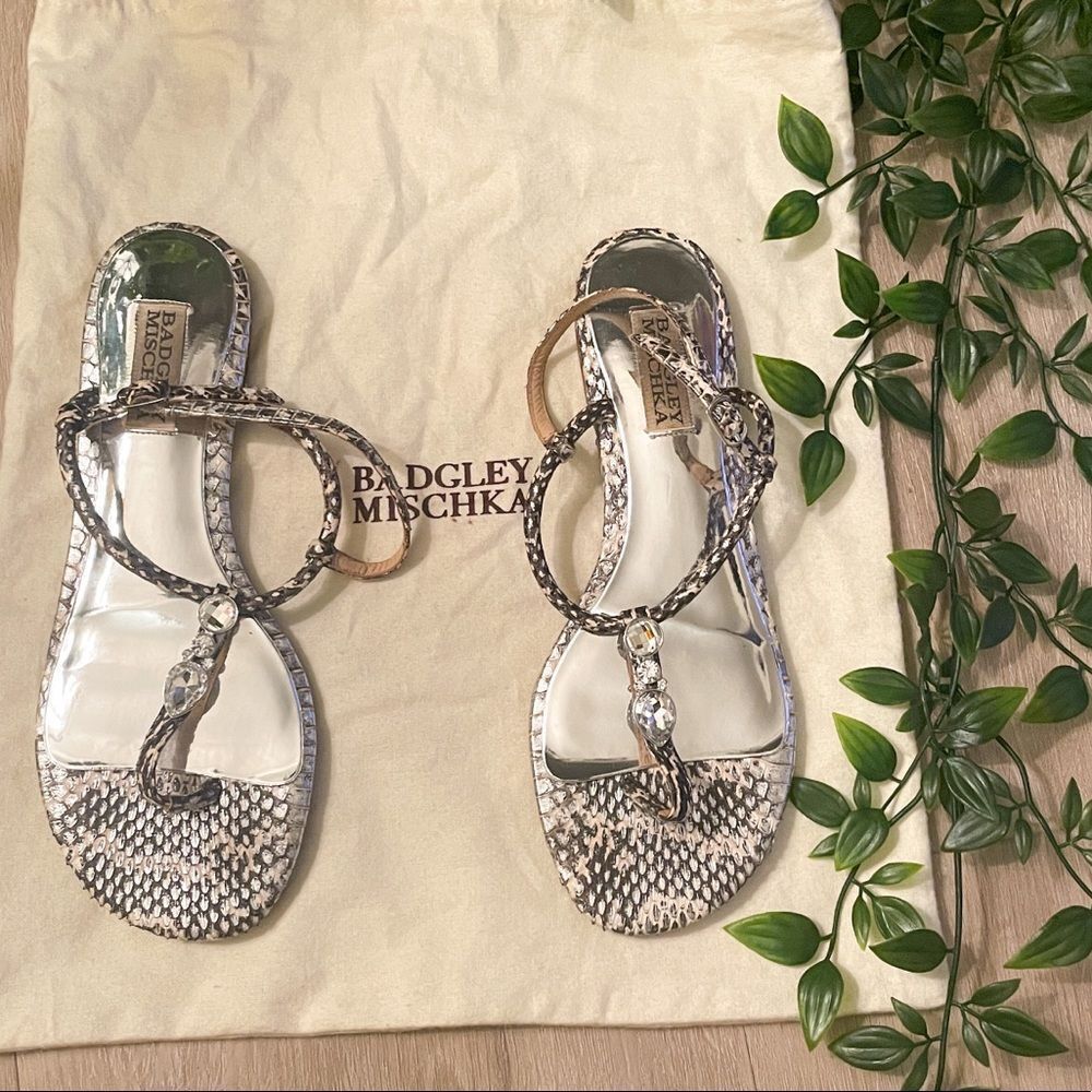 Badgley Mischca Amex T Strap Sandals